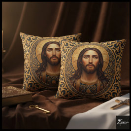 Gyllene Helig Ikon - Jesus Kudde