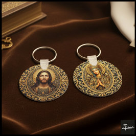 Gyllene Helig Ikon - Jesus Nyckelring