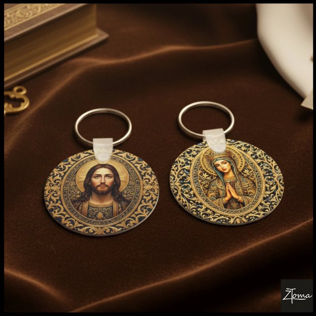 Gyllene Helig Ikon - Jesus Nyckelring (Skapare uppladdad)