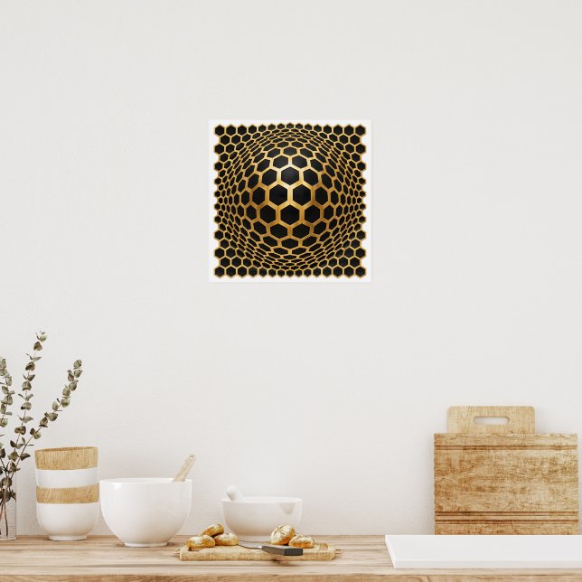 Gyllene hexagon-sfär poster (Kök)