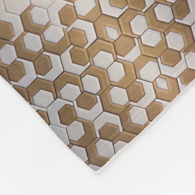 Gyllene hexagonmönstrat täcke fleecefilt (Hörn)