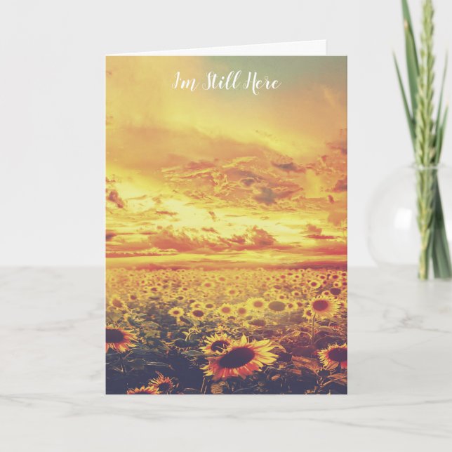 Gyllene Himmel, solblommor och bekvämlighetssympat Kort (Framsida)