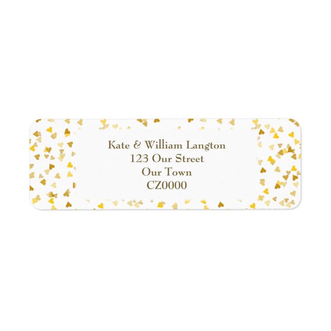 Gyllene Hjärtan Returadress Etikett (Framsidan)