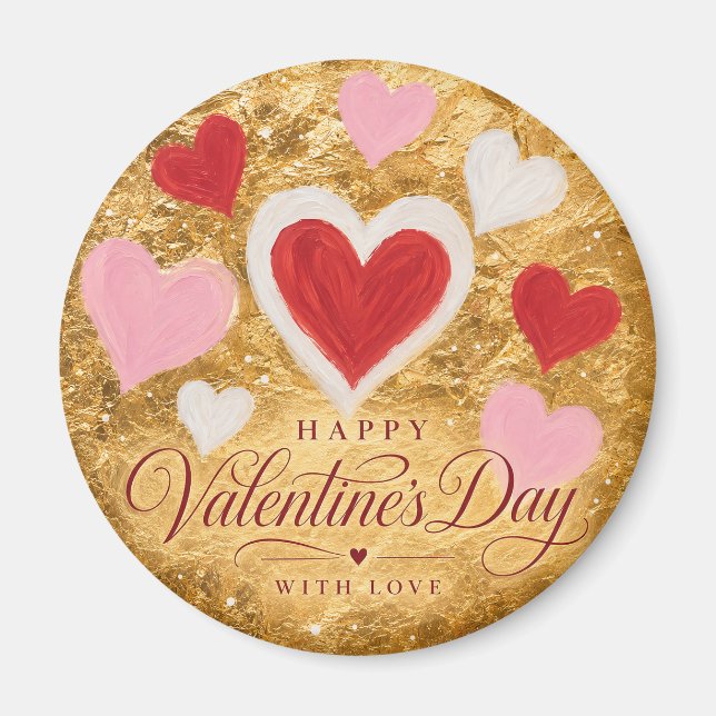 Gyllene hjärtans Valentinespark Magnet (Framsidan)