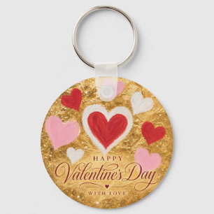 Gyllene hjärtans Valentinespark Nyckelring