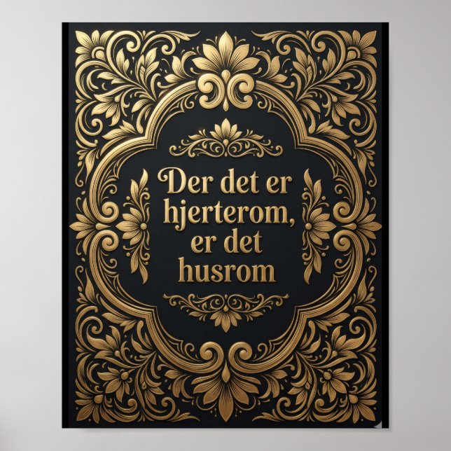 Gyllene Hjärtarum - Lyxigt Skandinaviskt Kulturarv Poster (Framsidan)