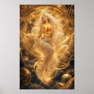 Gyllene hjärtat av kosmos fantasinplanschen poster
