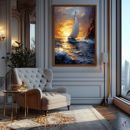 Gyllene Horisont – Impressionistiskt Havslandskap Poster