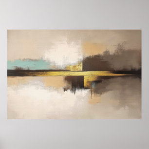 Gyllene Horisont – Minimalistiskt Abstrakt Landska Poster