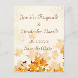 Gyllene höstlöv Spara datumet Meddelande Vykort