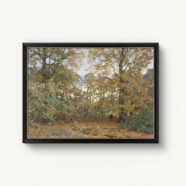 Gyllene höstskogs tak Poster (Golden Autumn Woodland Poster - close-up view (frame/decor not included))
