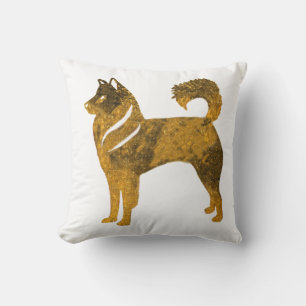 Gyllene hund kastkudde husky kudde