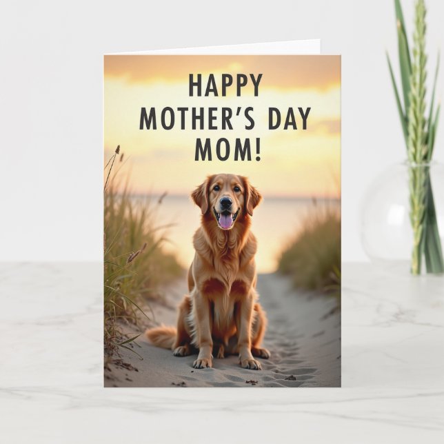 Gyllene Hund Mors Dags Kärlekskort Kort (Framsida)