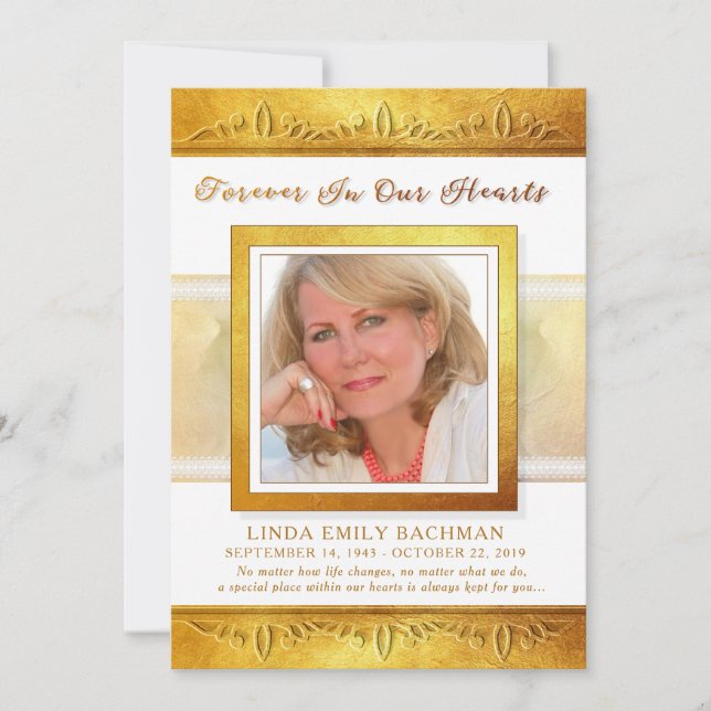 Gyllene i våra hjärtan Fotosympati för Tack Kort (Framsida)