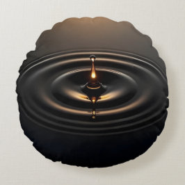 Gyllene inverkan på viskös yta rund kudde