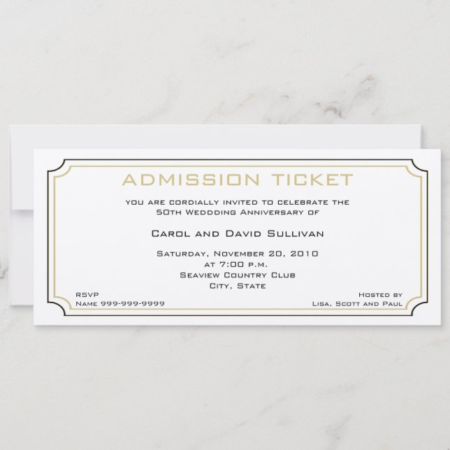 Gyllene jubileumsinbjudningar inbjudningar (Framsida)