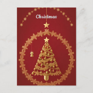 Gyllene julglans ✨ Lyxig julgransdekoration Vykort