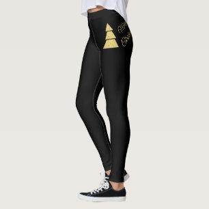 Gyllene julgran leggings