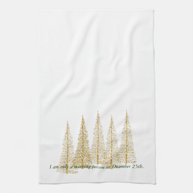Gyllene julmorgon Tea Kitchen Towel Kökshandduk (Vertikal)