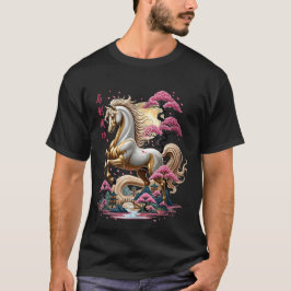 Gyllene kinesiska stjärntecken Häst 2026 Konstnärl T Shirt