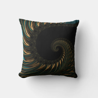 gyllene konstnärliga Spiral Spin, modern konst Kudde