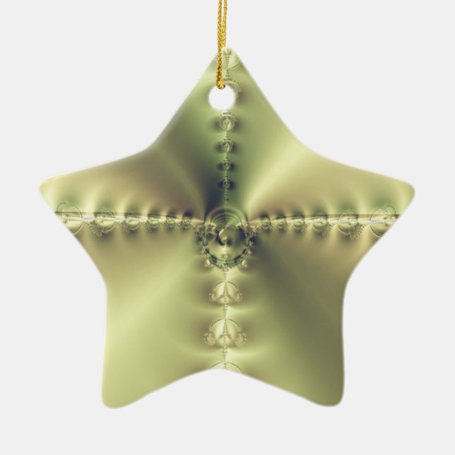 Gyllene kors julgransprydnad keramik (Framsidan)