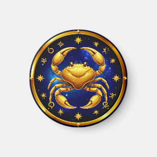 Gyllene Krabba Kosmiska Zodiaken Magnet