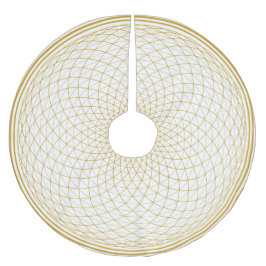 Gyllene Kronchakra Mandala på Vitt Julgransmatta Borstad Polyester