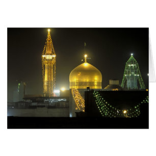 Gyllene kupolen på Imam Reza Shrine Complex vid Hälsningskort