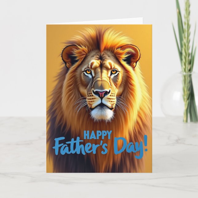 Gyllene Lejon Glad Fars Dag Kort (Framsida)