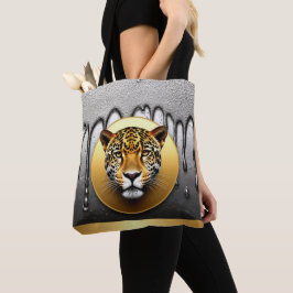 Gyllene Leopard Med Vattendroppsdetaljer 🐆 Tygkasse