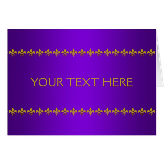 Gyllene lilja + din text & bakgrund hälsningskort (Framsidan Horizontal)