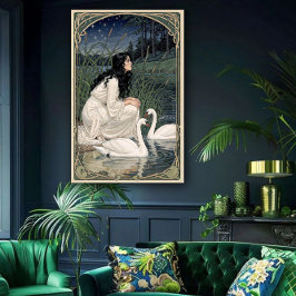 Gyllene Liljor Art Nouveau Elegans Poster