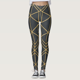 Gyllene Linjegeometri – Sömlös Elegant Geometri Leggings