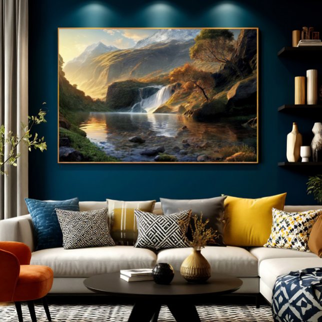 Gyllene Ljus Vattenfall Poster (Skapare uppladdad)