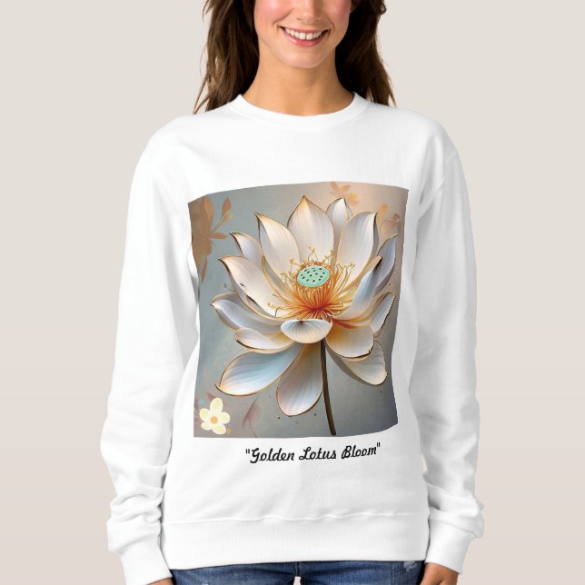 "Gyllene Lotusblomning" T Shirt (Framsida)