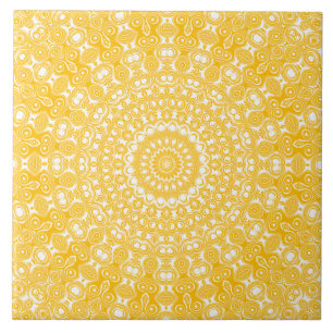 Gyllene Mandala Geometriskt Mönster Kakelplatta