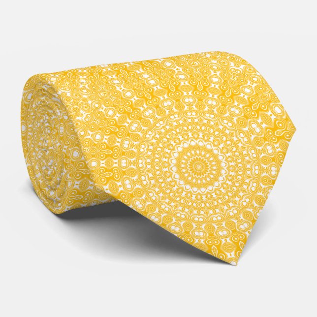 Gyllene Mandala Geometriskt Mönster Slips (Rullad)