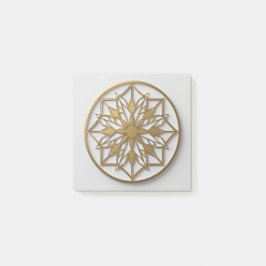 Gyllene Mandala Medaljong | Elegant Anteckningsbok Post-it Block