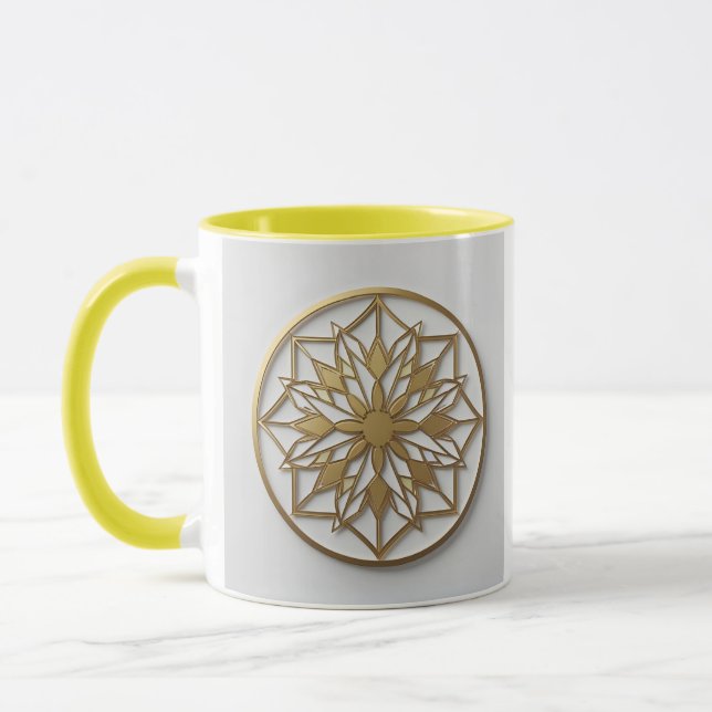 Gyllene Mandala Medaljong | Elegant Kaffe kopp (Vänster)