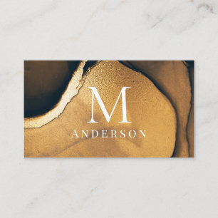 gyllene manlig dubbelmonogram visitkort
