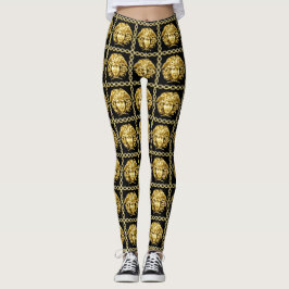 Gyllene Medusa i kedjor Leggings