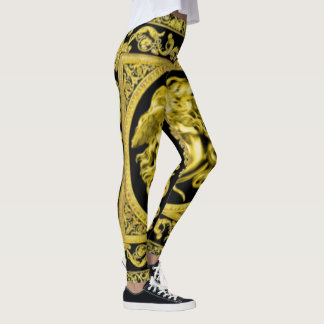 Gyllene Medusa med arabesker Leggings