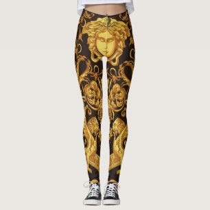 Gyllene Medusa med Barocka Ornament Leggings