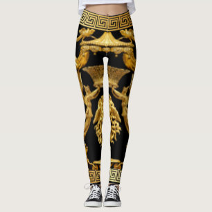 Gyllene Medusa, Serafimer och Baldakino på svart Leggings