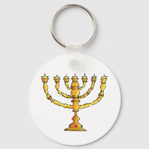 Gyllene Menorah-judisk ljusstake Nyckelring