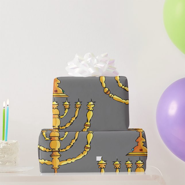 Gyllene Menorah judisk ljusstake Presentpapper (Skapare uppladdad)