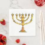 Gyllene Menorah Ljuslyshållare Pappersservett<br><div class="desc">Lägg till en festlig och elegant touch till din dukning med dessa gyllene menorah pappersservetter. Med en dekorativ Hanukkah-inspirerad illustration är de perfekta för högtidsmiddagar, familjesammankomster, firanden och speciella tillfällen. Ett vackert sätt att kombinera tradition, tro och stilfull underhållning inredning.</div>