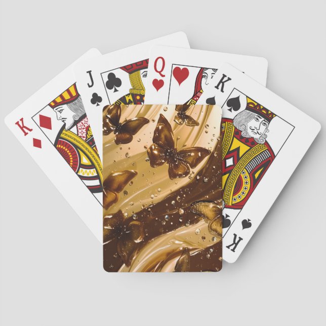 Gyllene metallisk fjäril Glam abstrakt Casinokort (Baksidan)