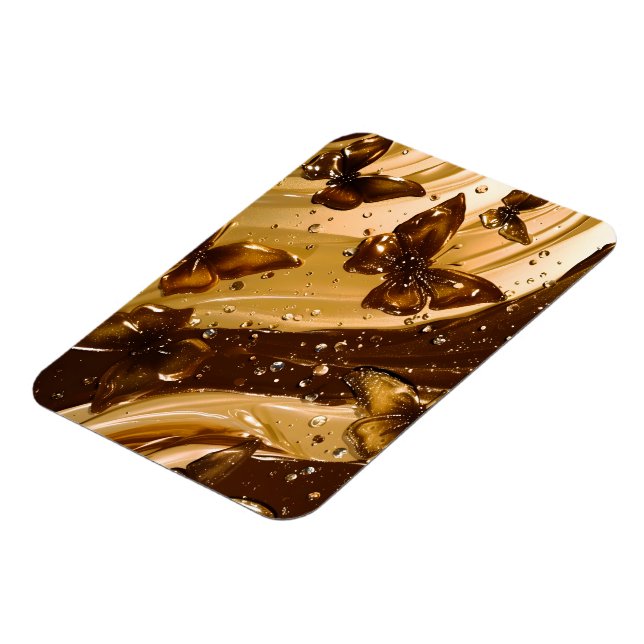 Gyllene metallisk fjäril Glam abstrakt Magnet (Vänstra Sidan)
